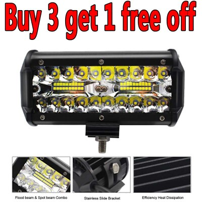 #ad #ad 7quot;inch LED 2400W Work Light Bar Flood Spot Combo Fog Lamp Offroad Driving Truck $13.69