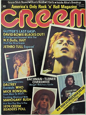 #ad Creem Magazine January 1975 Bowie The Who NY Dolls Jethro Tull Mahogany Rush $21.80