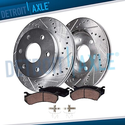 #ad 4WD Front Drilled Disc Rotors Ceramic Brake Pads for 1996 2002 Toyota 4Runner $97.22