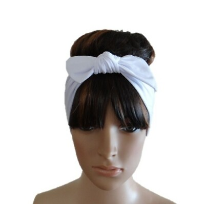 #ad White Hairband. Bow Headband. Soft Hair Wrap. Head Wrap. Hair Piece. Head Piece. $8.99