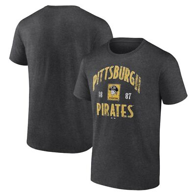 #ad GOOD PRICE MLB Pittsburgh Pirates Men#x27;s Graphite Heather T Shirt S 5XL $21.99