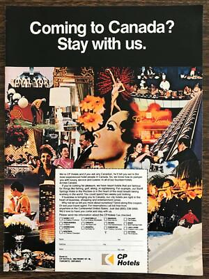 #ad 1972 CP Hotels Canada Print Ad Coming to Canada? Stay With Us $9.85
