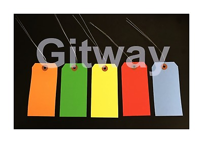 #ad 1000 of 4 3 4quot; x 2 3 8quot; Size 5 Colored Inventory Shipping Hang Tags with Wire $97.61