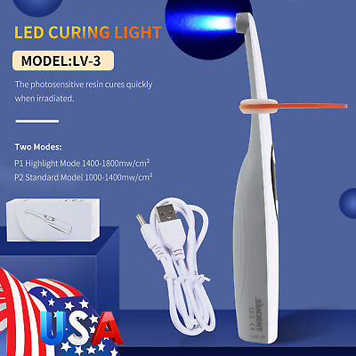 #ad US Sale Dental Curing Light Lamp LED.B 5W Wireless Cordless 1400mw LV3 $32.99