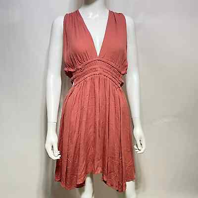 #ad Indulge Dress Women#x27;s Large Dusty Pink V Neck Open Sides Knee Length A Line NWT $15.00