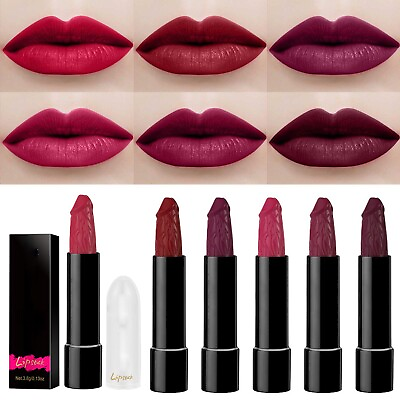 #ad Bright Red Matte Lipstick Lip Stain Long Lasting Waterproof Lip Gloss Makeup $0.99
