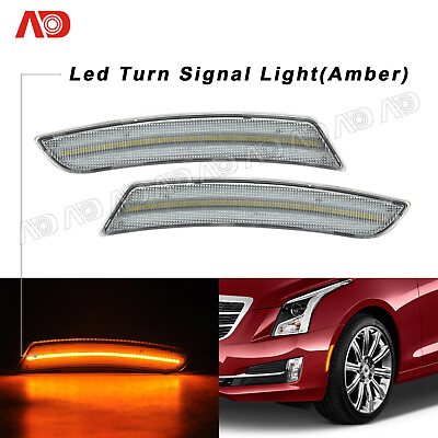 #ad For 2015 2019 Cadillac ATS CTS CTS V Amber LED Side Marker Light Fender Lamp 2X $29.69