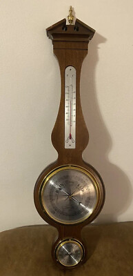 #ad Vintage Howard Miller Weather Barometric Thermometer Banjo Style Model 612 712 $29.74