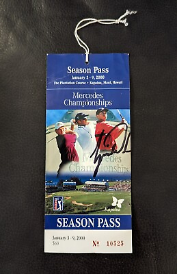 #ad Tiger Woods Autograph On Season Pass Of The 2000 Mercedes Championship RARE 100% $699.00