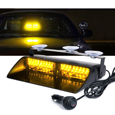 Xprite Amber 16 LED 18W Strobe Light Windshield Flash Emergency Warning in Dash $19.21