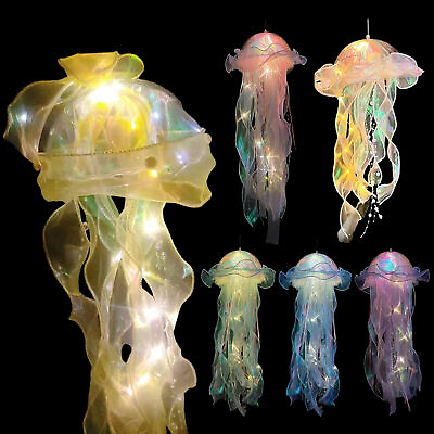#ad LED Jellyfish Lamp Aquarium Bedside Night Color Changing Atmosphere Mood Light $8.54
