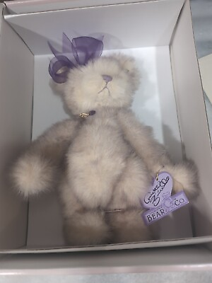 #ad Annette Funicello Collectible Bear Co Mohair 10quot; Lavender Heart Necklace NIB $50.00