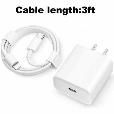 #ad Original USB C Fast Charger For iPhone 14 13 12 11 Pro Max XS XR 8 Type C Cable $7.99