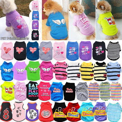 #ad Various Pet Puppy Small Dog Cat Pet Clothes Dress Vest T Shirt Apparel Clothes $3.92