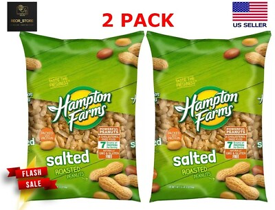 #ad 2 PACK Hampton Farms Salted In Shell Peanuts 5lbs EACH FREE SHIPPING $20.77