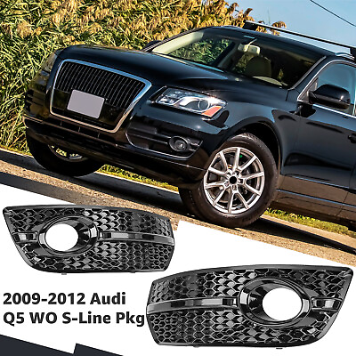 #ad For 2009 2012 Audi Q5 W O S Line Pkg Front Fog light Cover Grill Black SQ5 Style $59.77