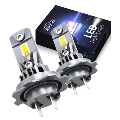 #ad 2pcs H7 LED Headlight High Low Fog Light Bulbs Canbus Error Free Anti Flicker $44.99