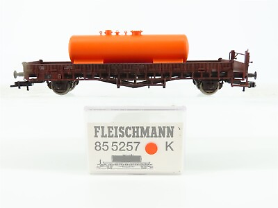 #ad HO Scale Fleischmann 855257 DB German Low Side Flat Car #157 w Load Weathered $34.95