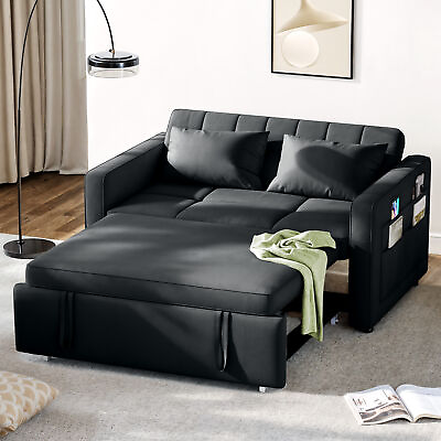 #ad #ad 55quot; 3 in 1 Convertible Sleeper Sofa Bed Velvet Loveseat Pull Out Sofa Bed Couch $290.99
