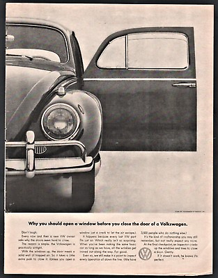 #ad 1961 VOLKSWAGEN VW Beetle Bug open the window before you close the door $10.99