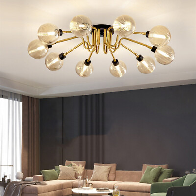 #ad Dining Room Chandelier Light Amber Bar Pendant Light Gold Bedroom Ceiling Lights AU $451.20