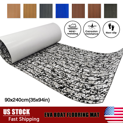 #ad EVA Foam Boat Decking Sheet Mat Faux Teak Marine Yacht Flooring Nonslip Carpet $54.99