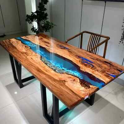 #ad Tuzech Epoxy Table Fully Customised Thick Resin River Table Top $3279.00