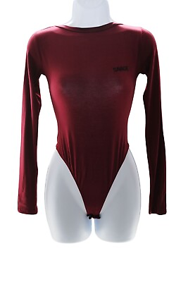 #ad Wet Seal Bodysuit Junior Savage Open Back Burgundy Thong Size Small $12.99