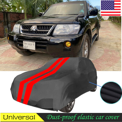 #ad Black Red SUV Dust proof car cover indoor vehicle for Mitsubishi Pajero V73 $98.99