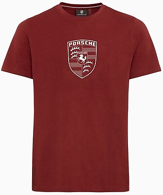 #ad Porsche Crest T shirt Essential Bordeaux Red $39.99