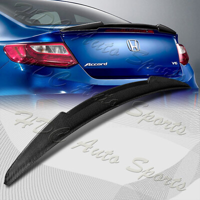 #ad For 2013 2017 Honda Accord Coupe 2DR V Style Carbon Fiber Trunk Lid Spoiler Wing $129.99