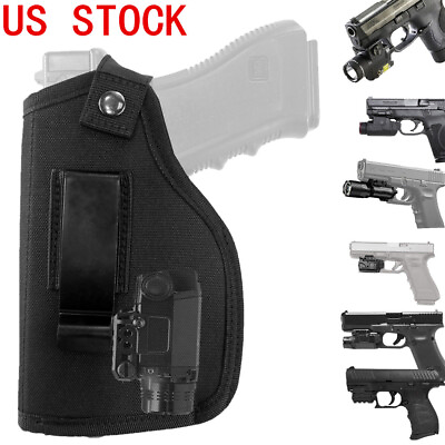 #ad Tactical Pistol Concealed Carry IWB OWB Gun Holster for Guns with Laser or Light $18.98