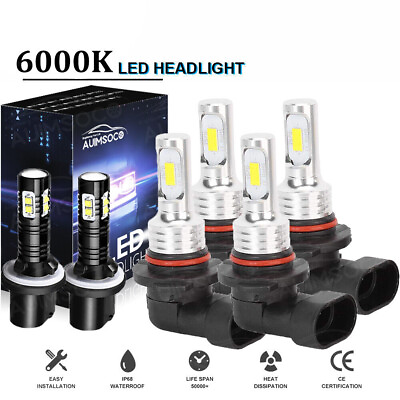 #ad For GMC Sierra Yukon XL 1500 2500 9005 9006 LED Headlights Fog Light White Bulbs $37.99