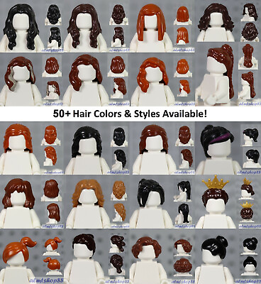 #ad LEGO FEMALE Hair Pieces PICK YOUR COLORS amp; STYLE Minifigure Wigs Cap Lot $1.49