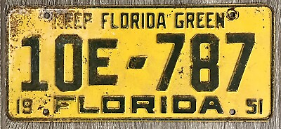 #ad 1951 Florida License Plate Broward County Limousine Bus Auto Retro Wall Art $39.96
