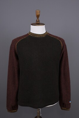 #ad Kuhl Vintage Khaki Collorblock Knit Ski Sweater Size M $62.49