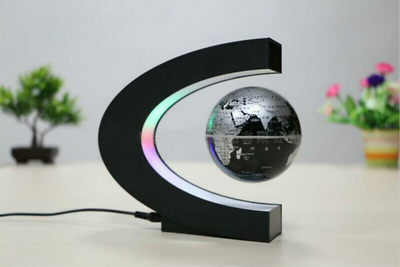 #ad Creative C Shape Magnetic Levitation Floating Globe World Map with Colorful LED $22.99