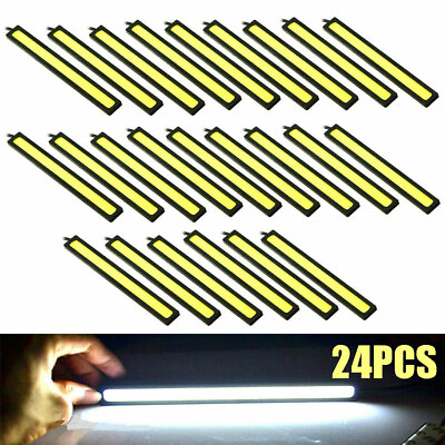 #ad 24Pcs White 12V LED Strip DRL Daytime Running Lights Fog COB Car Lamp EOB $20.49
