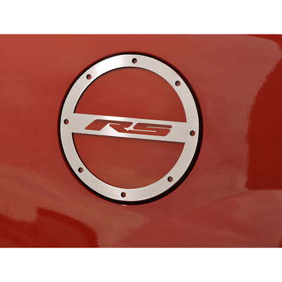 #ad Gas Door Cover #x27;RS#x27; Logo for 2010 2017 Chevy Camaro Stainless Steel Brushed $72.11