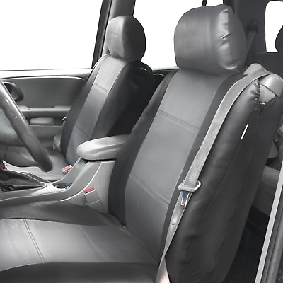 #ad Front Bucket Seat Covers for Built in Seatbelt Auto Car Sedan SUV Gray Black $37.99