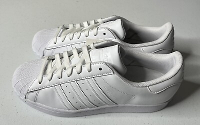 #ad #ad Adidas Originals Mens All White Superstar Leather Athletic Sneakers Size 9 NWT $59.99