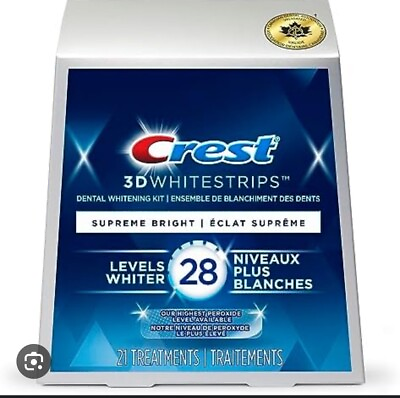 #ad Crest 3D Whitestrips Supreme Bright 28 Levels Whiter 42 Strips 08 2025 $43.99
