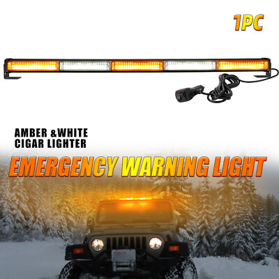 30quot; LED Traffic Advisor Emergency Hazard Warning Strobe Light Bar Amber White $67.89