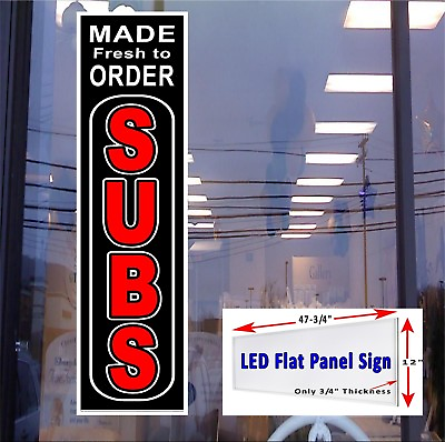 #ad Made Fresh to Order SUBS Led flat panel Light box sign 48quot;x 12quot; $279.50