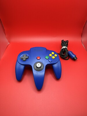 #ad NINTENDO 64 N64 BLUE CONTROLLER AUTHENTIC OEM WORKING $27.99
