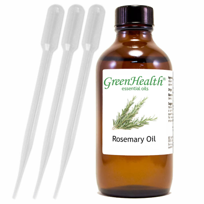 #ad 4 fl oz Rosemary Essential Oil 100% Pure amp; Natural with 3 Free Droppers $13.99