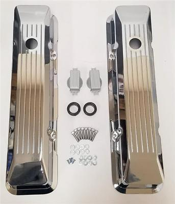 #ad Small Block Chevy Tall Recessed CHROME Aluminum Ball Milled Valve Covers SBC 350 $1098.99