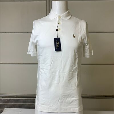 #ad POLO RALPH LAUREN Soft Cotton Polo Shirt All Fits Men#x27;s Size L White $66.50