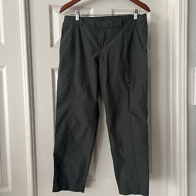 #ad Kirkland Womens Travel Pants Size 8 Green Cargo Pockets Cropped Nylon $24.95