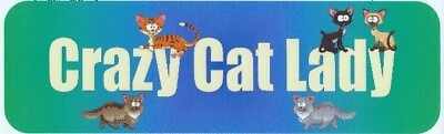 #ad 10in x 3in Crazy Cat Lady Vinyl magnet bumper magnetic sticky magnets $10.99